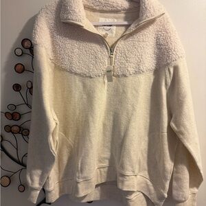 NWT Aerie Cream Quarter-Zip Sweater